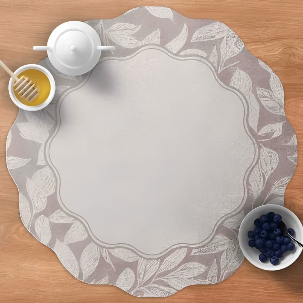 Fundo de Prato Viena 40 cm Havan Casa - Folhas Cinza