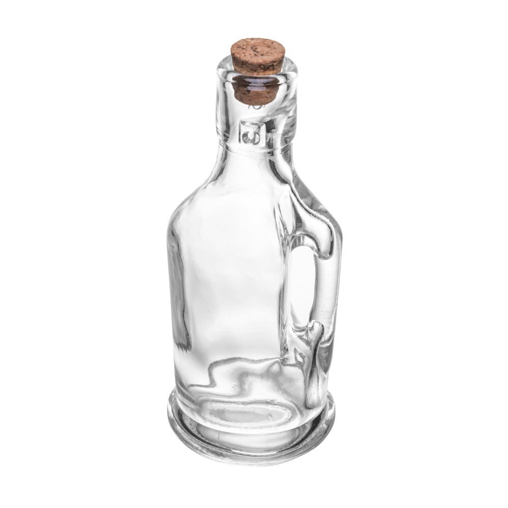 Galheteiro De Vidro Com Alça E Tampa Rolha 200Ml