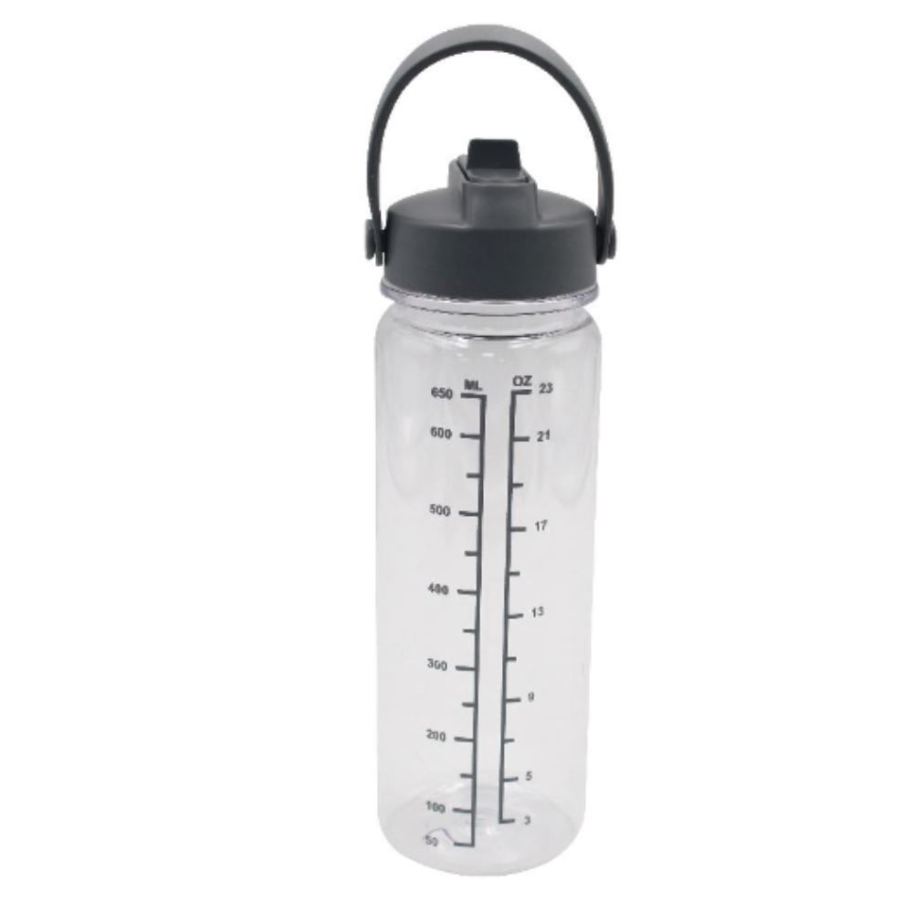 Garrafa De Água Com Medidas Havan Casa 700Ml - Cinza