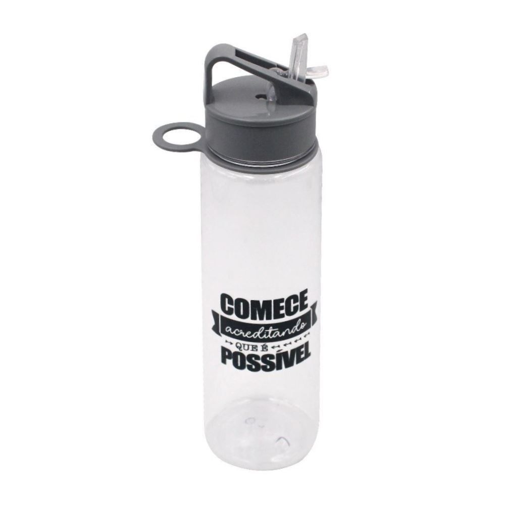 Garrafa De Água Estampada Havan Casa 700Ml - Cinza