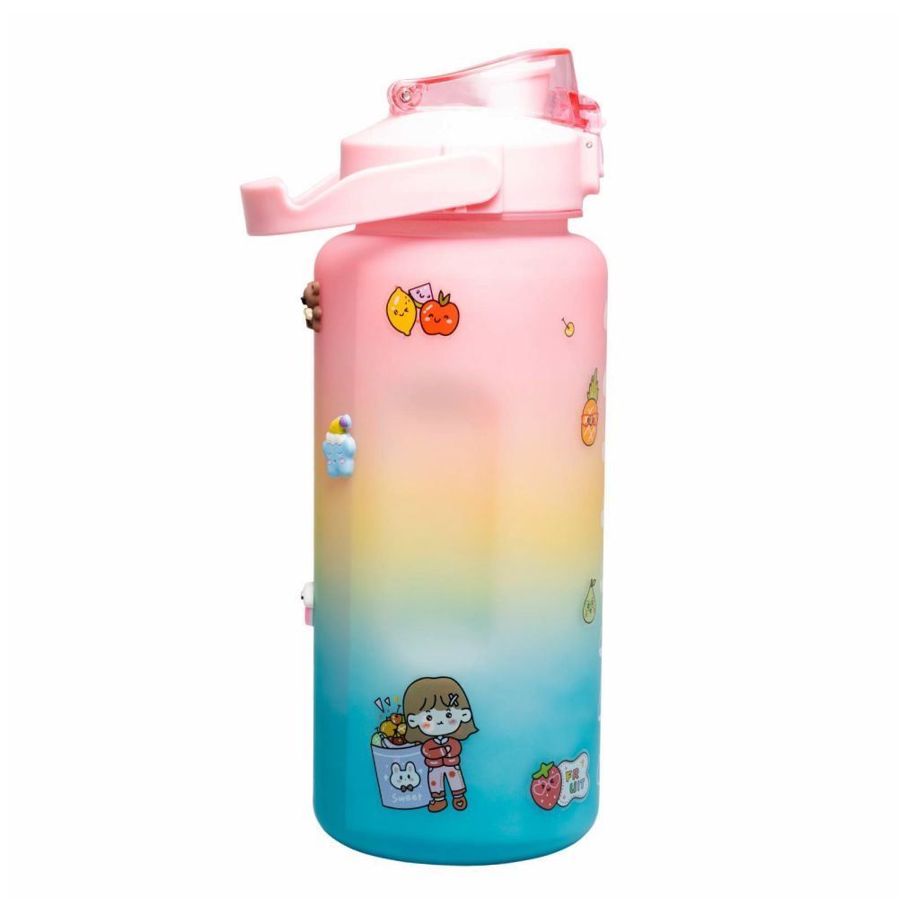 Garrafa Squeeze 2L Com Marcadores E Adesivos Lyor - Amarelo