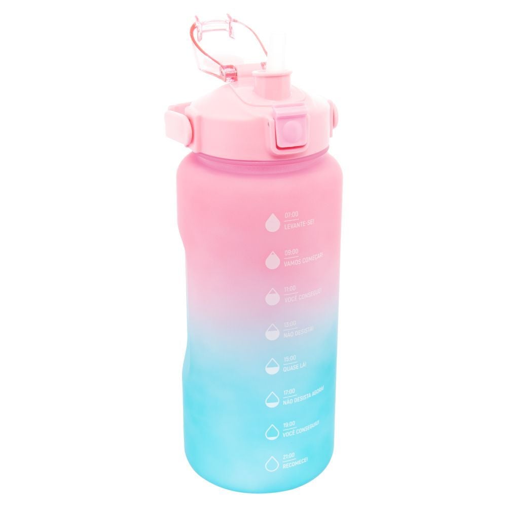 Garrafa Squeeze C/ Marcadores 2L - DEGRADE ROSA/AZUL