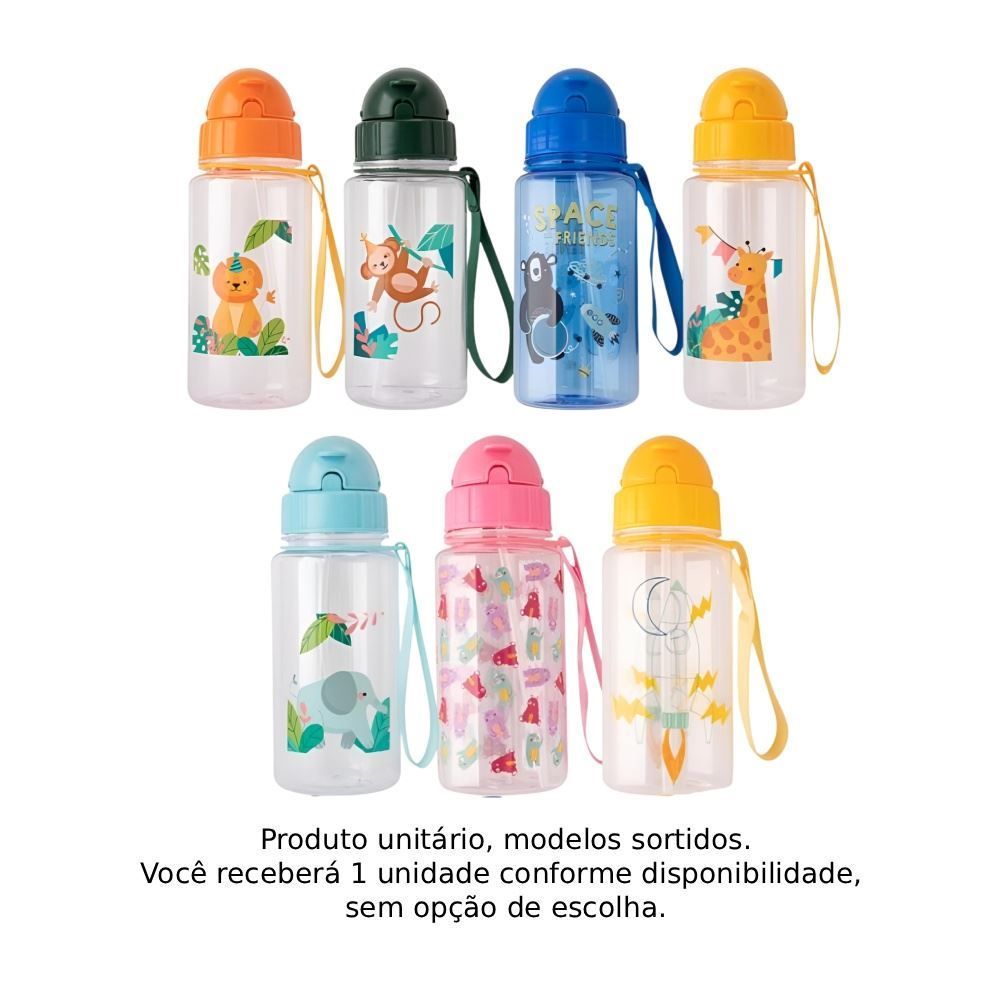 Garrafa Squeeze Infantil Flahsgoods 400Ml - Sortido