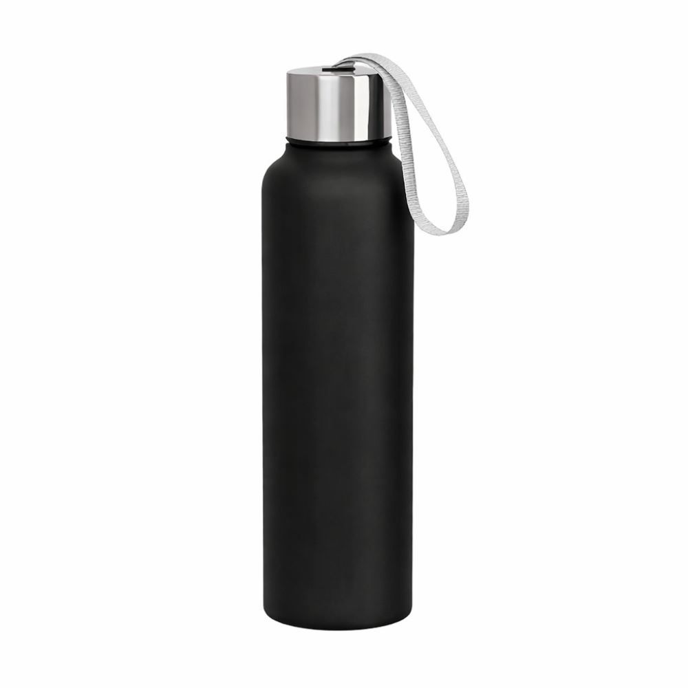 Garrafa Squeeze Inox com Alça Wellmix 750Ml - Preto