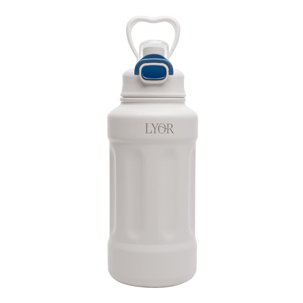 Garrafa Térmica De Aço Inox Com Alça Adveture 1L Lyor - BRANCO