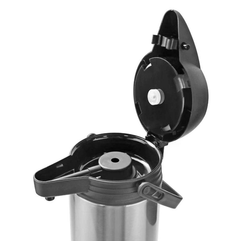 Garrafa Térmica De Pressão Com Alça Inox Havan Casa 1,9 Litros - Preto e Inox