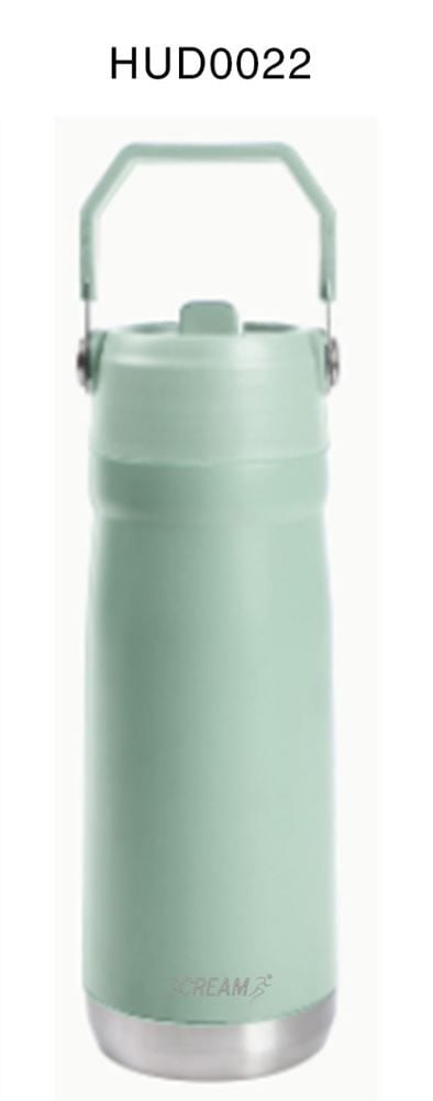 Garrafa Térmica Inox com Canudo 650Ml - VERDE CLARO
