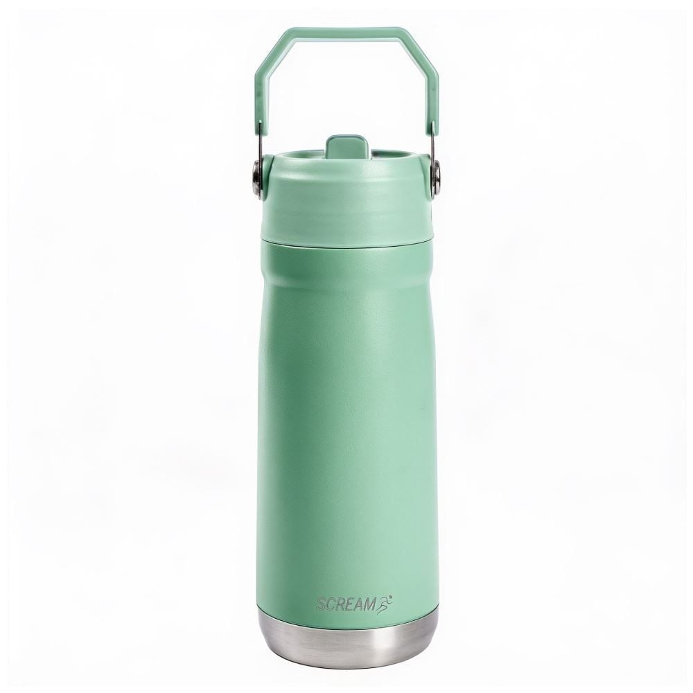 Garrafa Squeeze Térmica com Canudo 650Ml Scream - Verde Claro