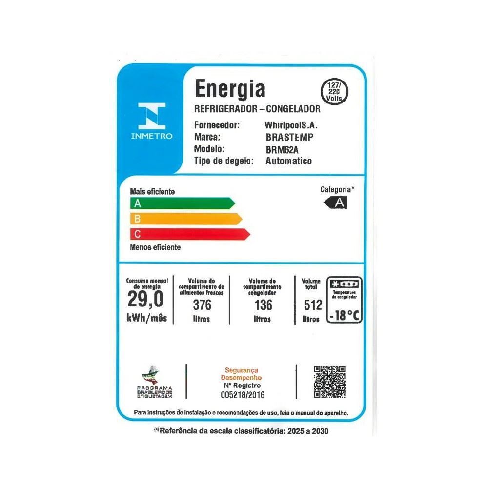 Refrigerador Geladeira Inteligente Brastemp Frost Free Duplex 512 Litros