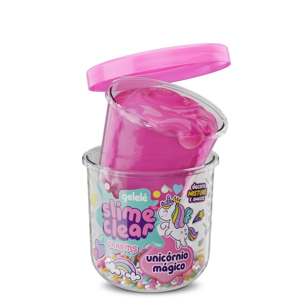 Gelelé Slime Clear Charms Unicórnio Mágico - 122g
