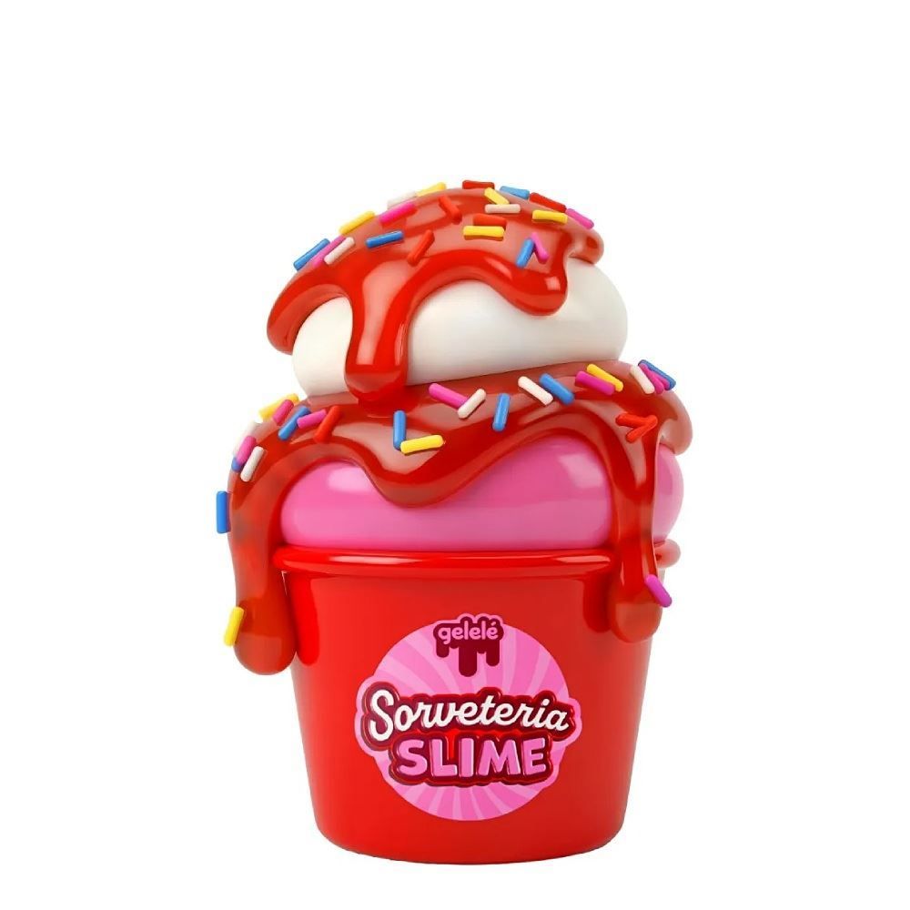 Gelelé Sorveteria Slime Morango do Amor - Doce Brinquedo