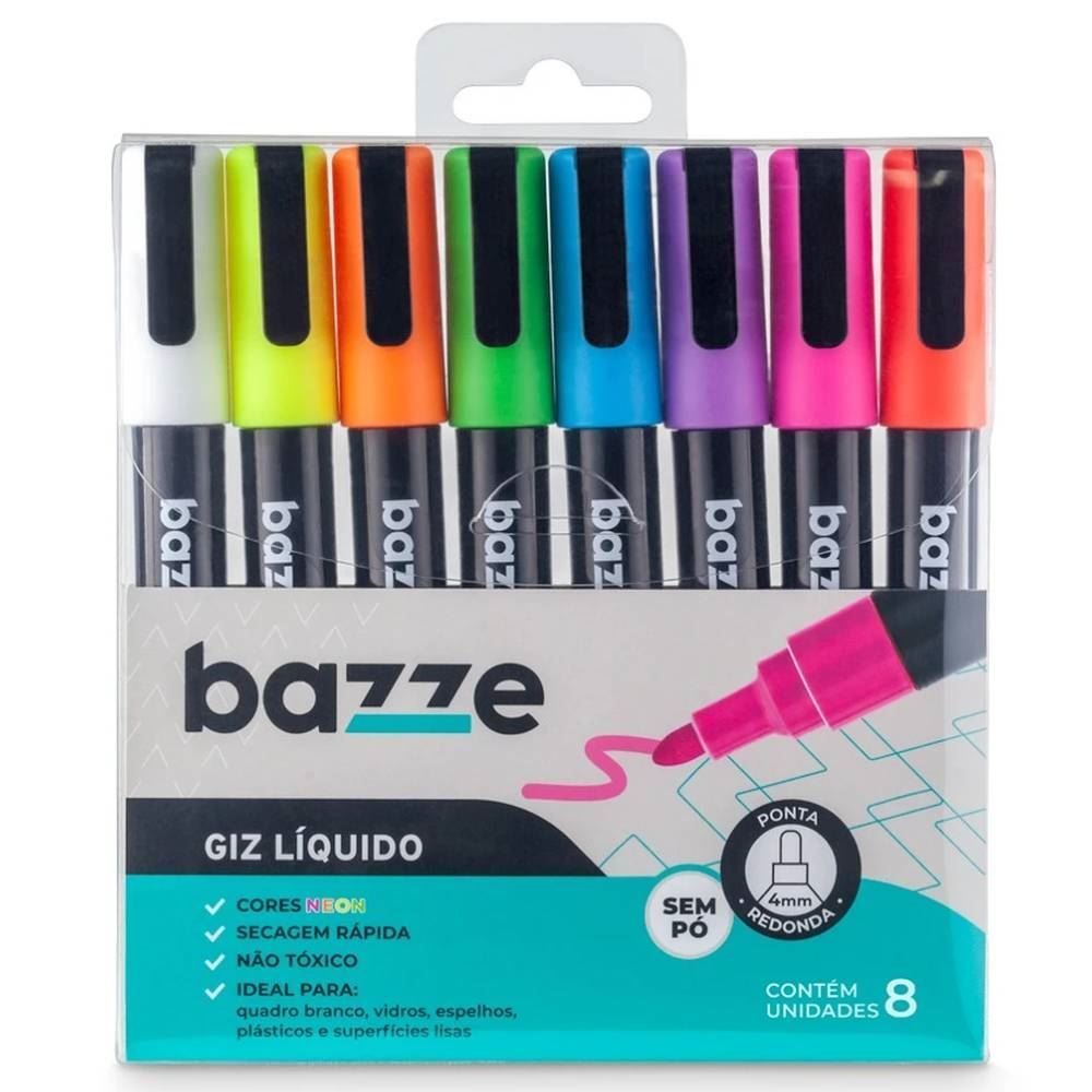 Giz Líquido 8 Cores Bazze - 904713