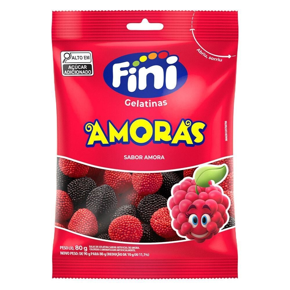 Bala De Gelatina De Amoras Fini - 80g