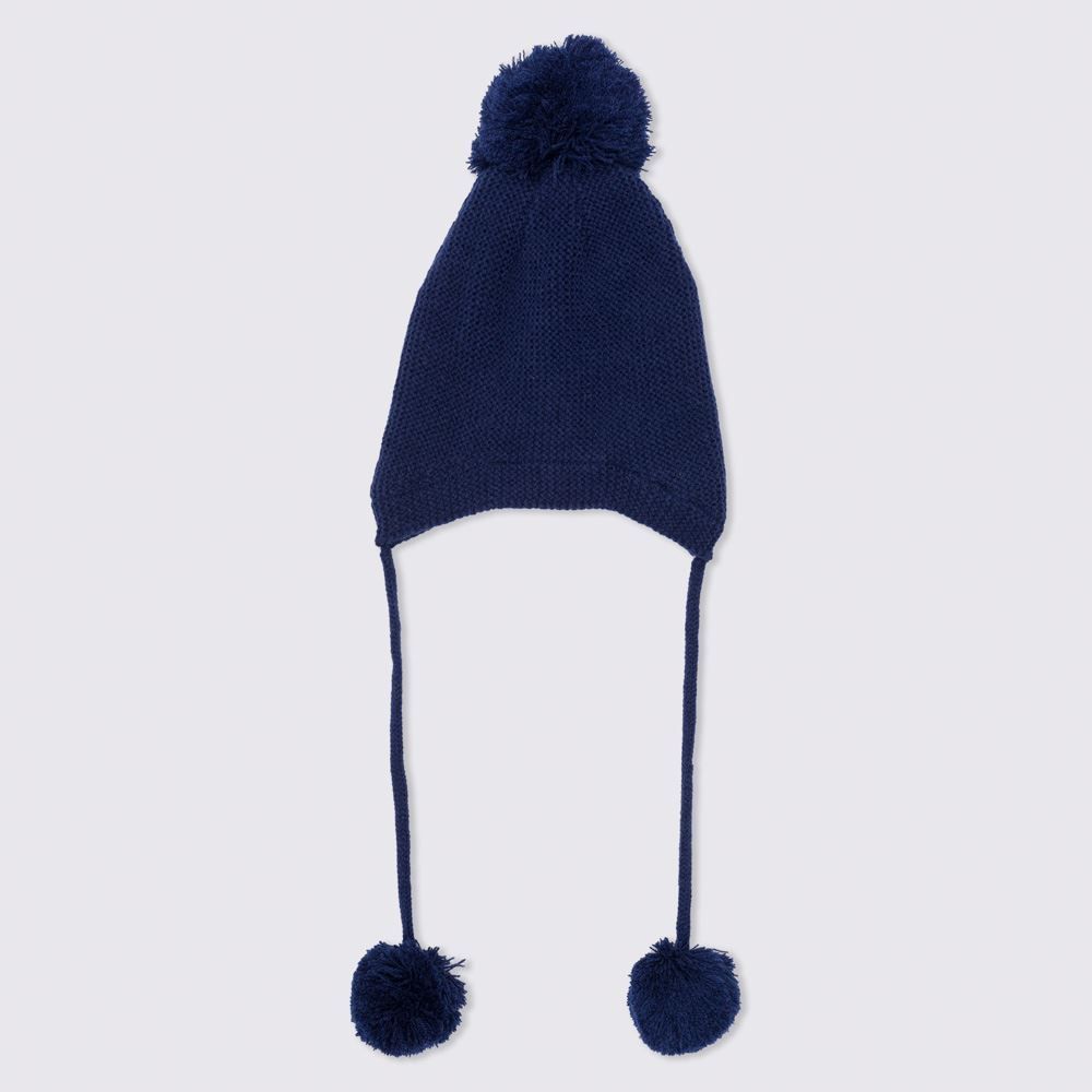 Gorro Tamanho Único Bebê Com Pompom Yoyo Baby - AZUL MARINHO U