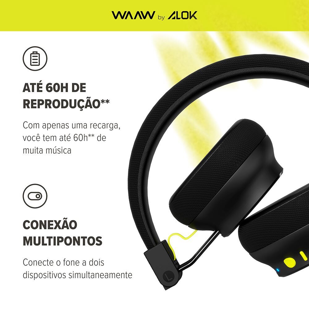 Headphone Waaw Essence 300 Fone Bluetooth