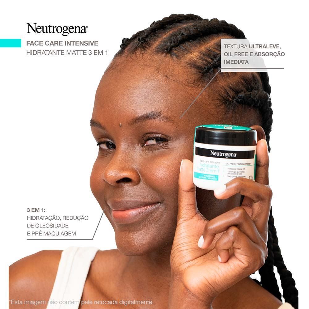 Hidratante Facial Matte 3 Em 1 Neutrogena Face Care Intensive - 100g