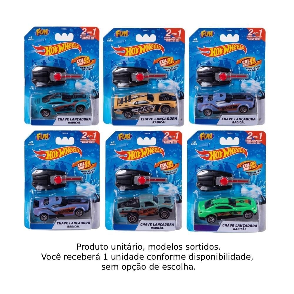 Hot Wheels Carro com Chaveito Lançador Color Shifte Fun - 8618-8
