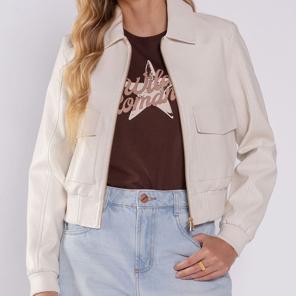 Jaqueta Feminina Bomber Em PU Boby Blues