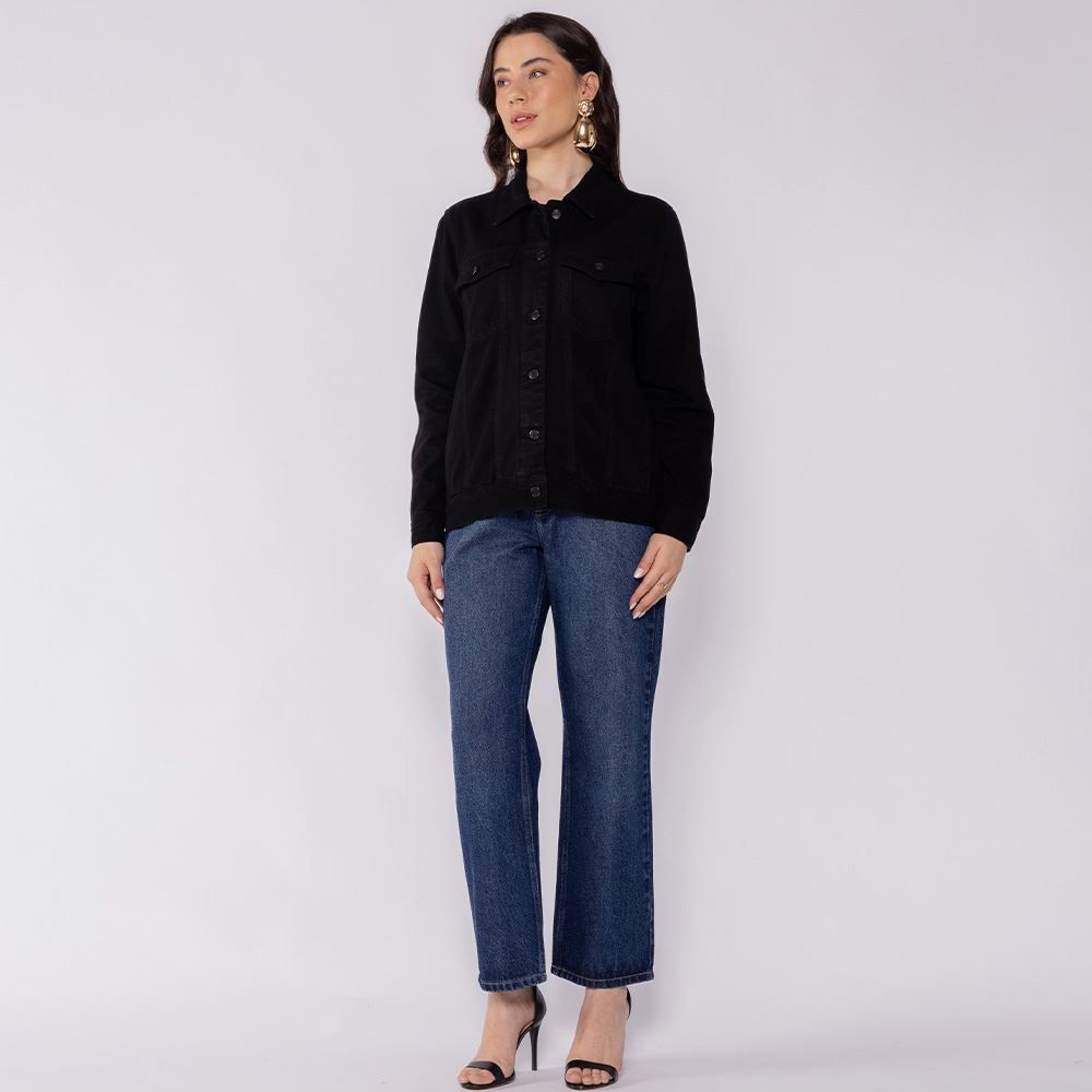 Jaqueta Feminina em Sarja Patricia Foster - PRETO GG