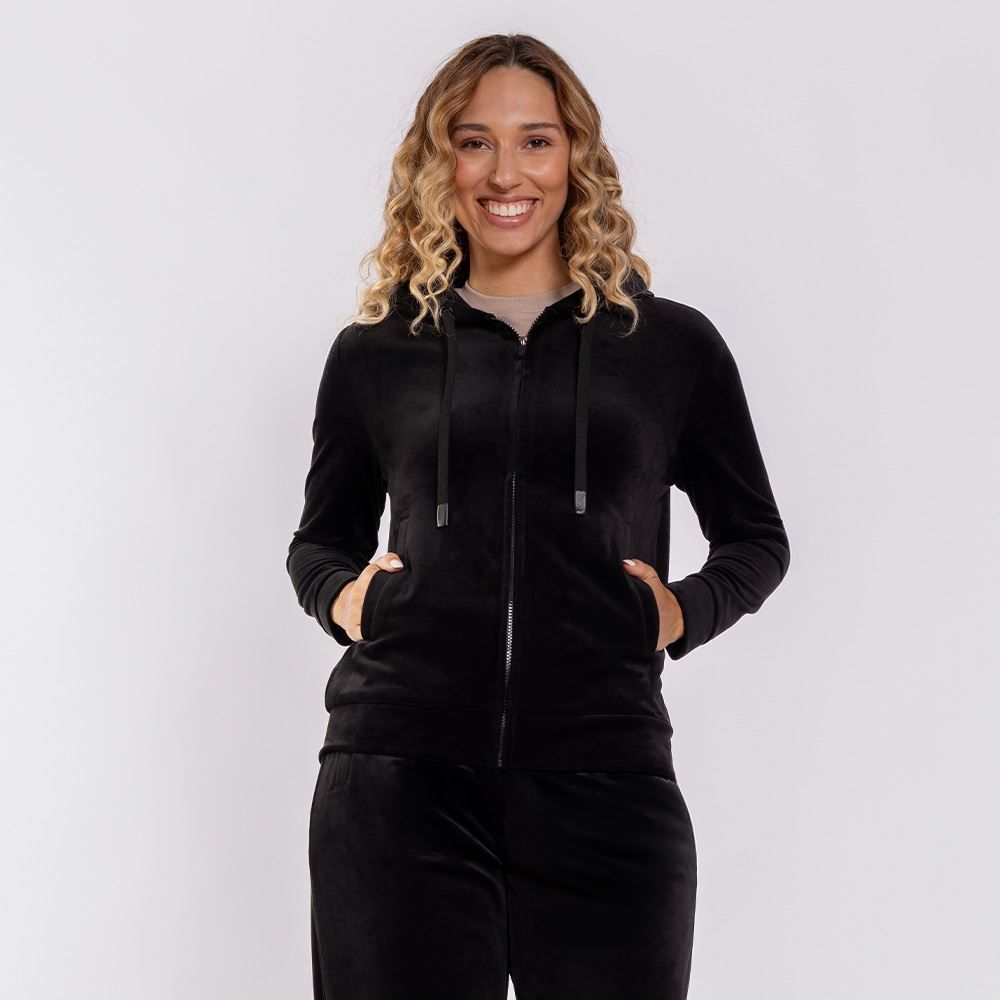 Jaqueta Feminina Esportiva Em Plush Com Capuz Scream
