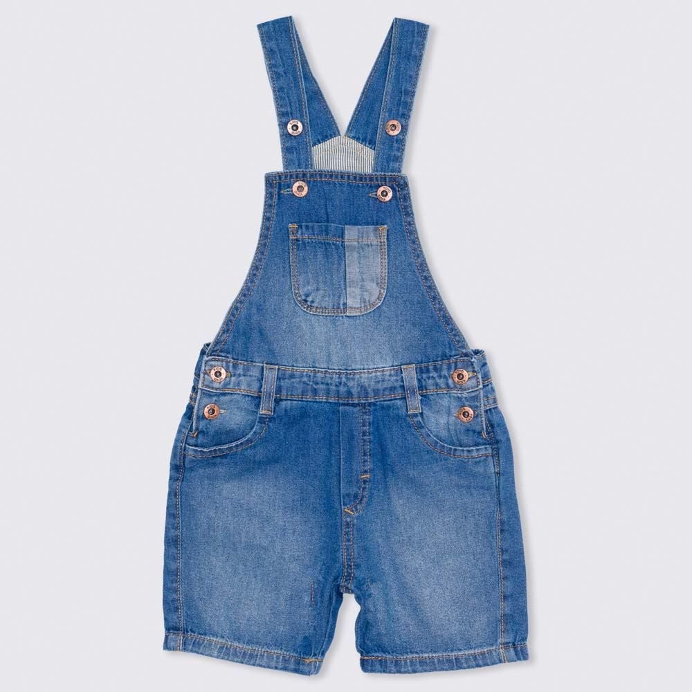 Jardineira 1 a 3 anos Jeans Yoyo Kids