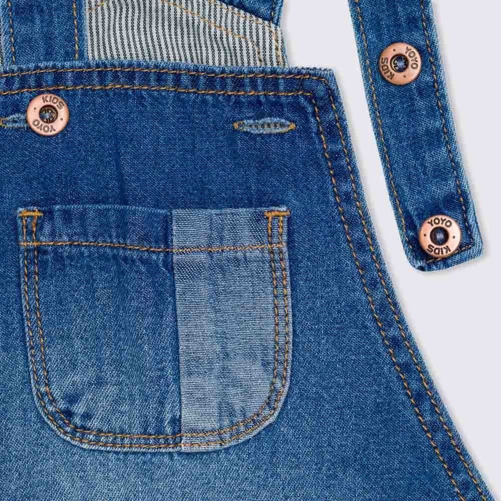 Jardineira 1 a 3 anos Jeans Yoyo Kids