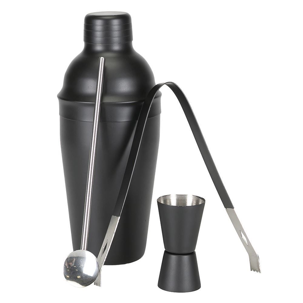 Jogo Coqueteleira Finecasa Inox 4 Peças - Preto