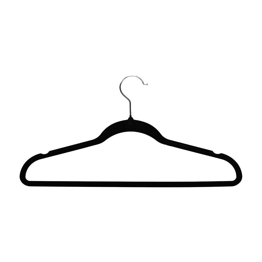 Jogo de Cabides Aveludado Powermaind Camesa 10 Peças - Preto