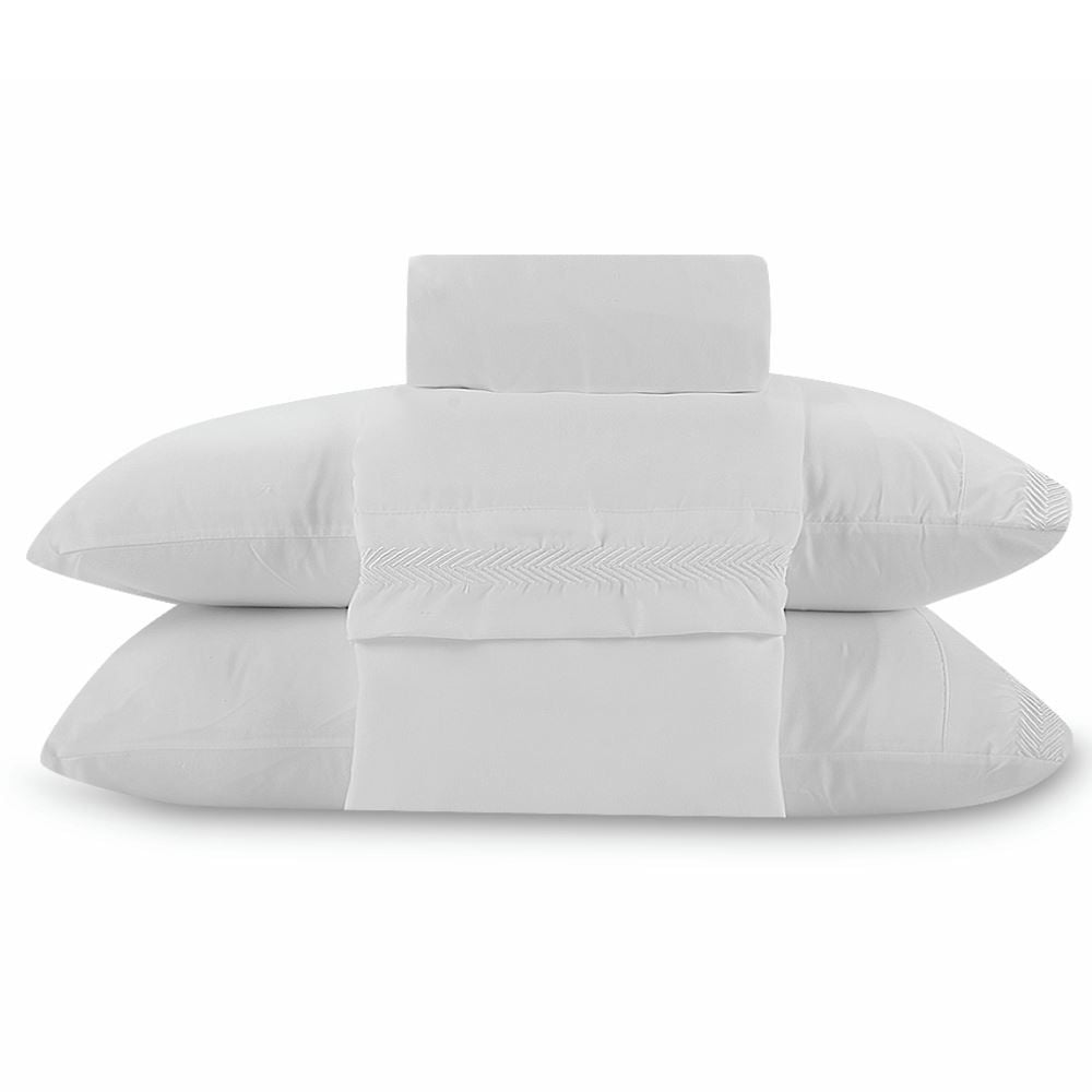 Jogo de Cama Bordado Queen Havan Casa 4 pçs - Branco