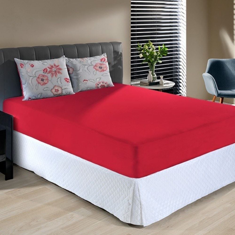 Jogo de Cama Casal Malha 100% Algodão Paris 3 pçs Havan Casa - Stella Carmim