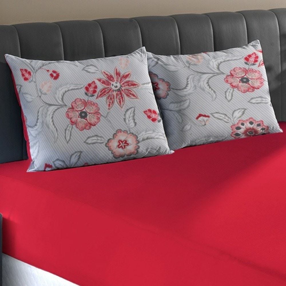 Jogo de Cama Casal Malha 100% Algodão Paris 3 pçs Havan Casa - Stella Carmim
