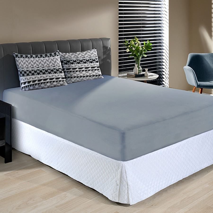 Jogo de Cama Casal Malha 100% Algodão Paris 3 pçs Havan Casa - Onix Cinza
