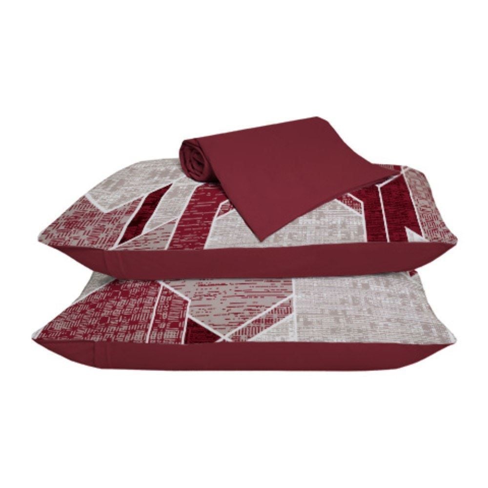 Jogo de Cama Casal Malha 100% Algodão Paris 3 pçs Havan Casa - Rubi Vermelho