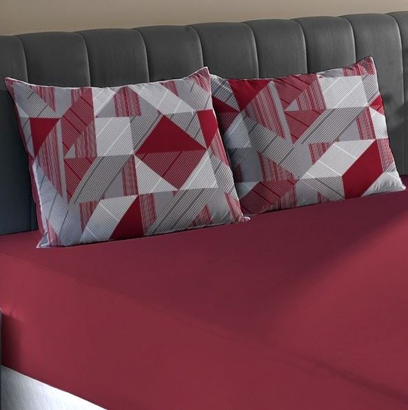 Jogo de Cama Casal Malha 100% Algodão Paris 3 pçs Havan Casa - PRISMA CARMIN