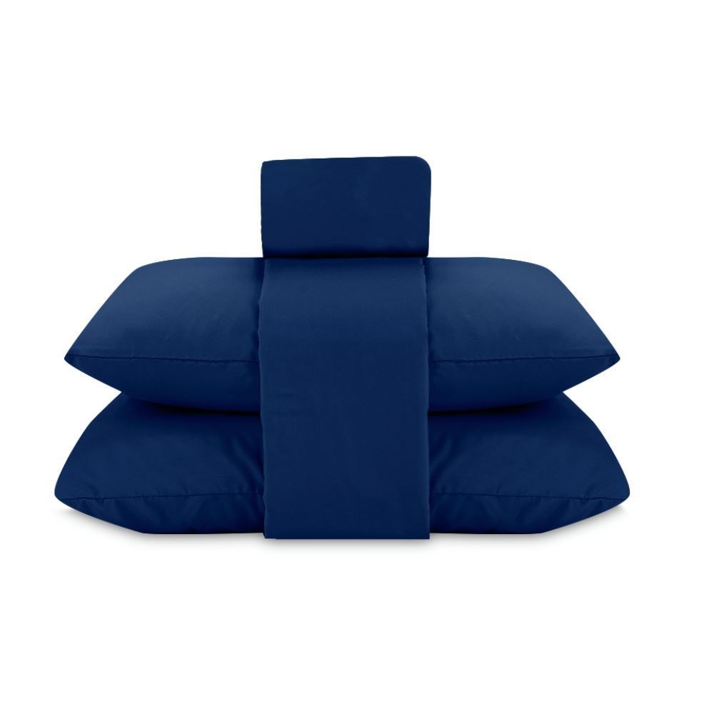 Jogo De Cama Casal Elegance Liso Havan Casa 4 Pçs - Azul Marinho