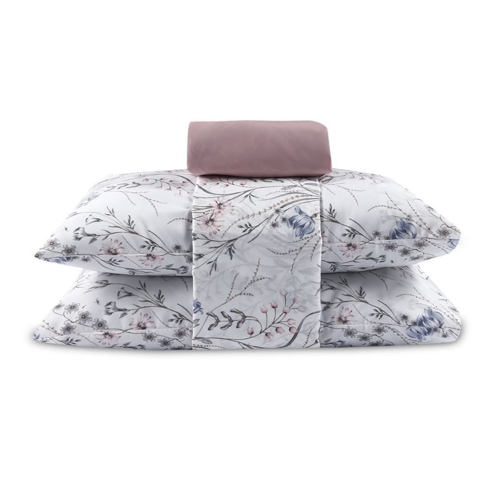 Jogo de Cama Casal Elegance Havan Casa 4 pçs - Antique Boeme Marfim