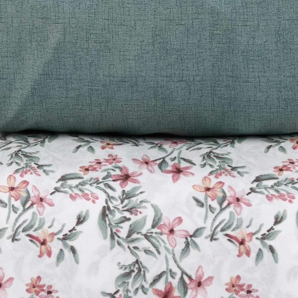 Jogo de Cama Casal Elegance Havan Casa 4 pçs - Elise Flowers Verde