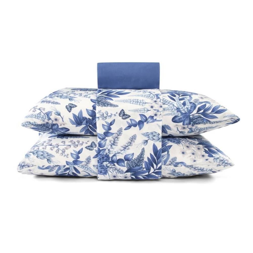 Jogo de Cama Casal Elegance Havan Casa 4 pçs - Elegance Branco Flowers