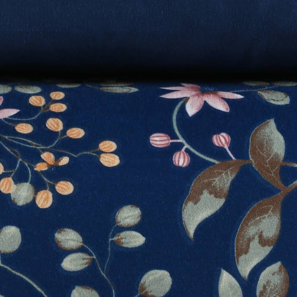 Jogo de Cama Casal Elegance Havan Casa 4 pçs - Jungle Marinho Flowers