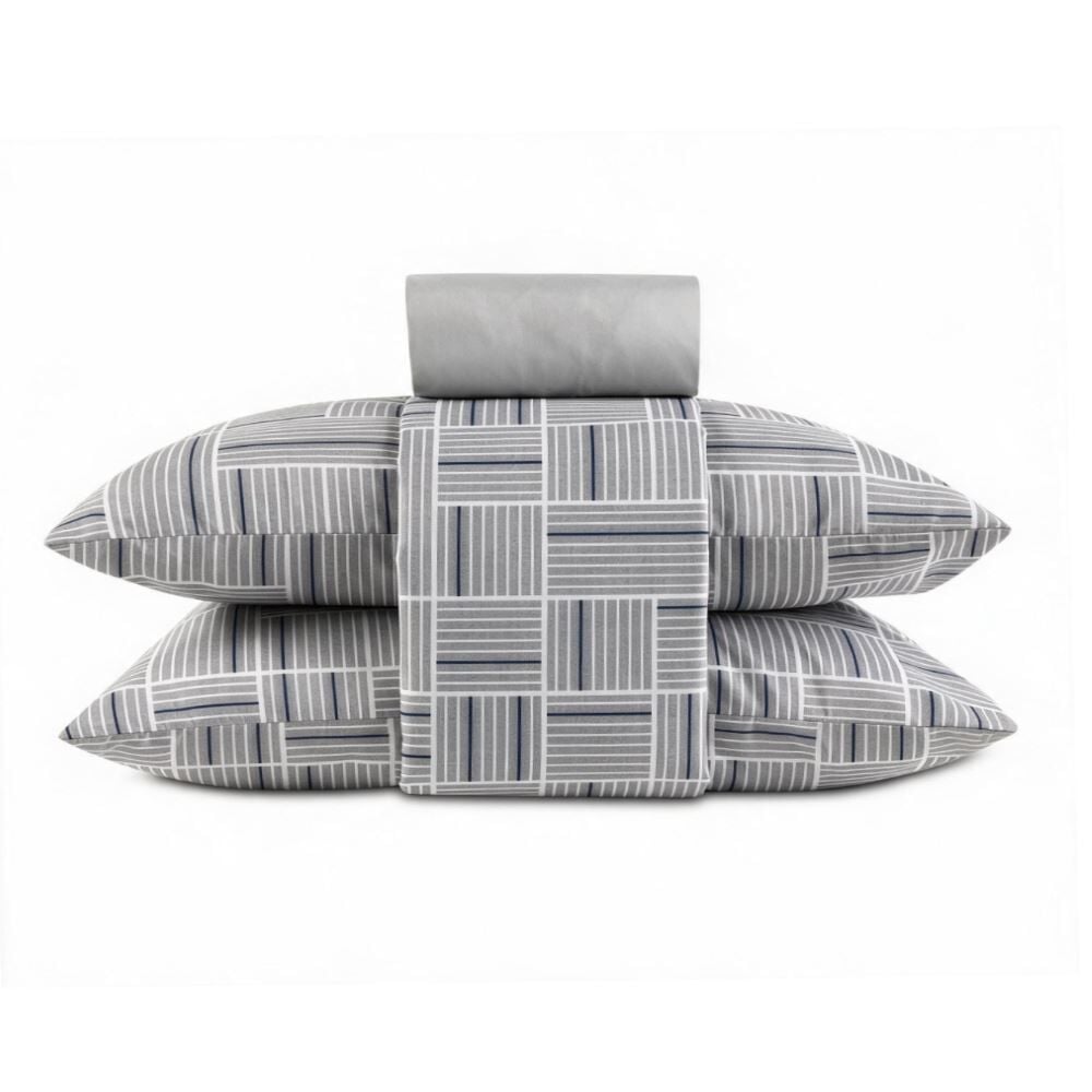 Jogo de Cama Casal Elegance Havan Casa 4 pçs - Detroit Geo Cinza