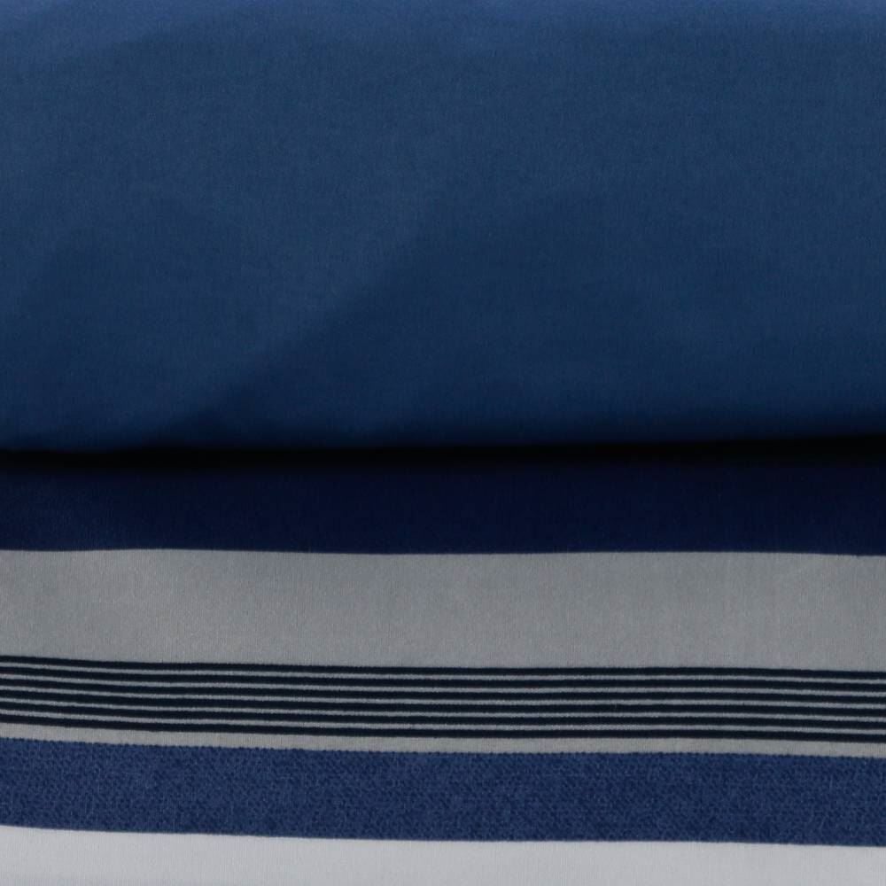 Jogo de Cama Casal Elegance Havan Casa 4 pçs - FABIO LISTRA/AZUL ESCURO