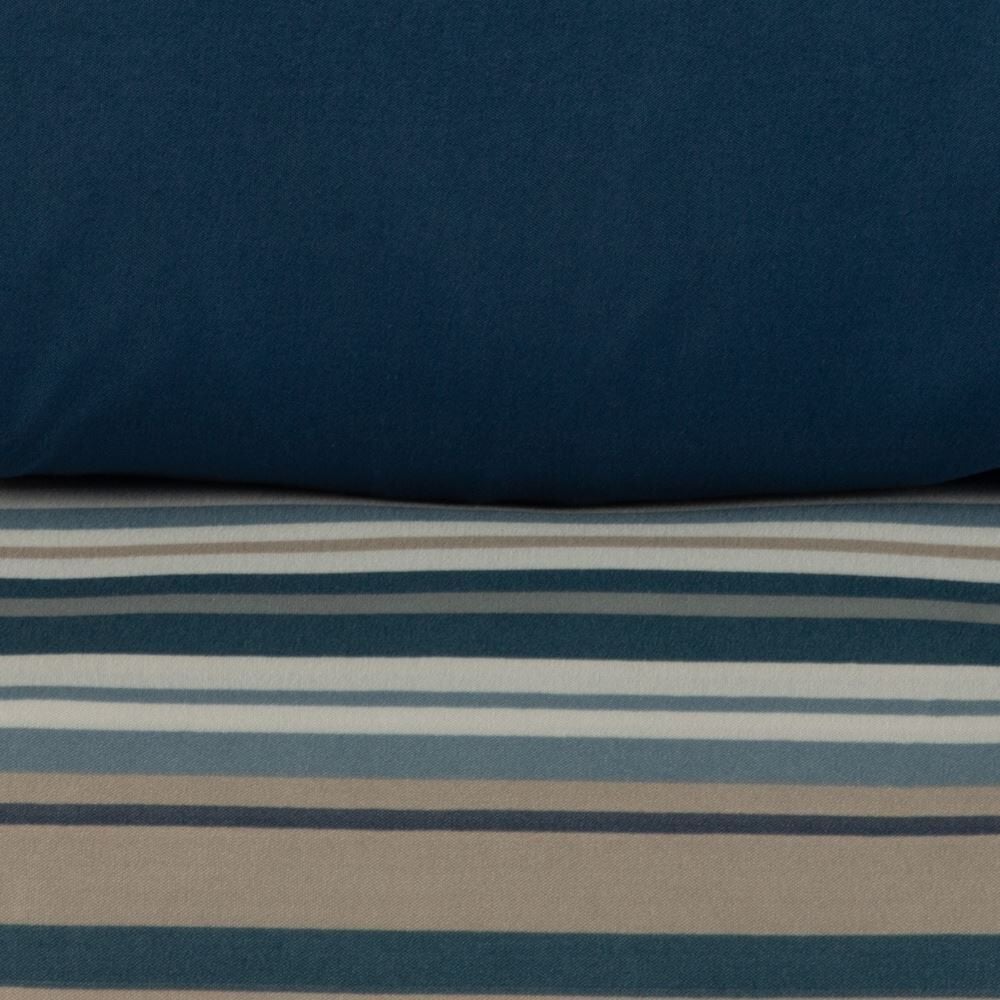 Jogo de Cama Casal Elegance Havan Casa 4 pçs - Laços Listra Azul