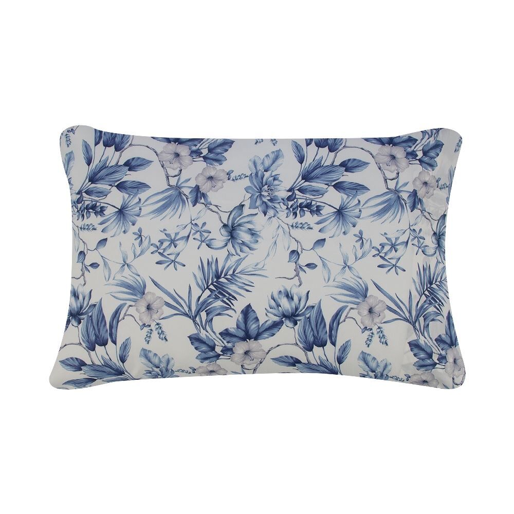 Jogo de Cama Casal Elegance Havan Casa 4 pçs - Organic Flores Azul