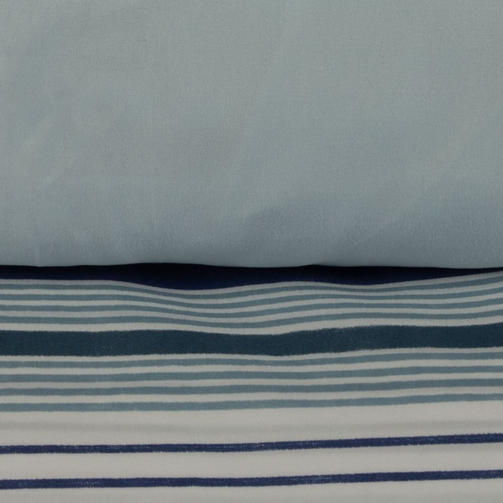 Jogo de Cama Casal Elegance Havan Casa 4 pçs - Toni Listra Azul