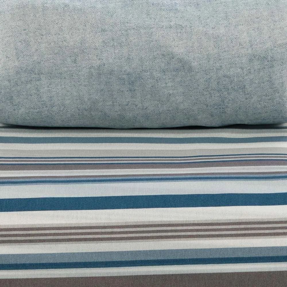 Jogo de Cama Casal Napoli Havan Casa 4 pçs - Mink Listra Azul