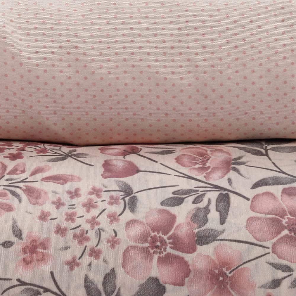 Jogo de Cama Casal Napoli Havan Casa 4 pçs - Camille Flowers Rosa