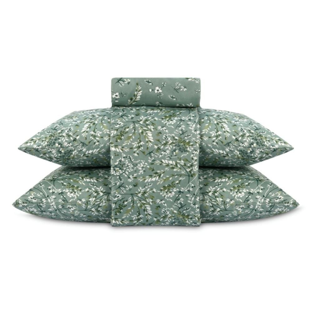 Jogo de Cama Casal Napoli Havan Casa 4 pçs - Garden Folhas Verde