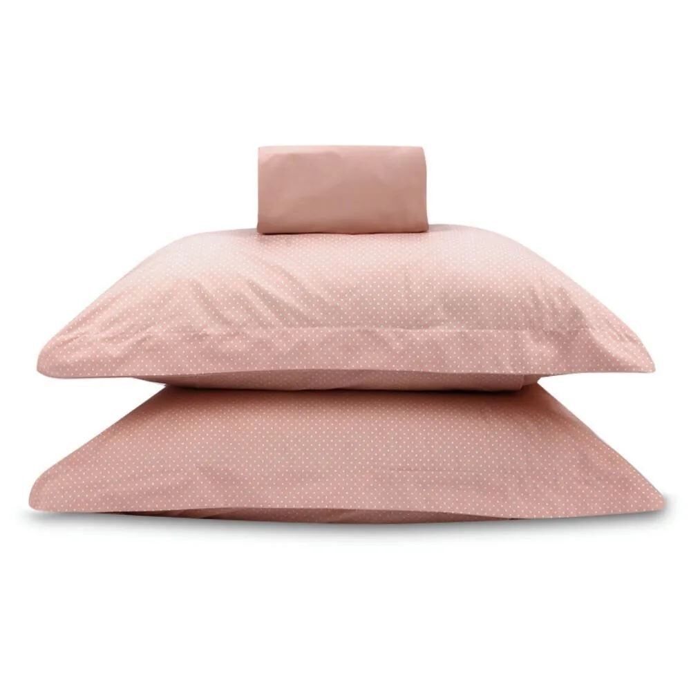 Jogo de Cama King 3 Peças Buona Fortuna - Poa Rosa