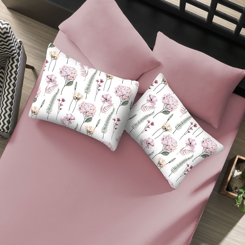 Jogo de Cama King Malha Paris (Plus) Havan Casa 3 pçs - Jardim Rosa Suave