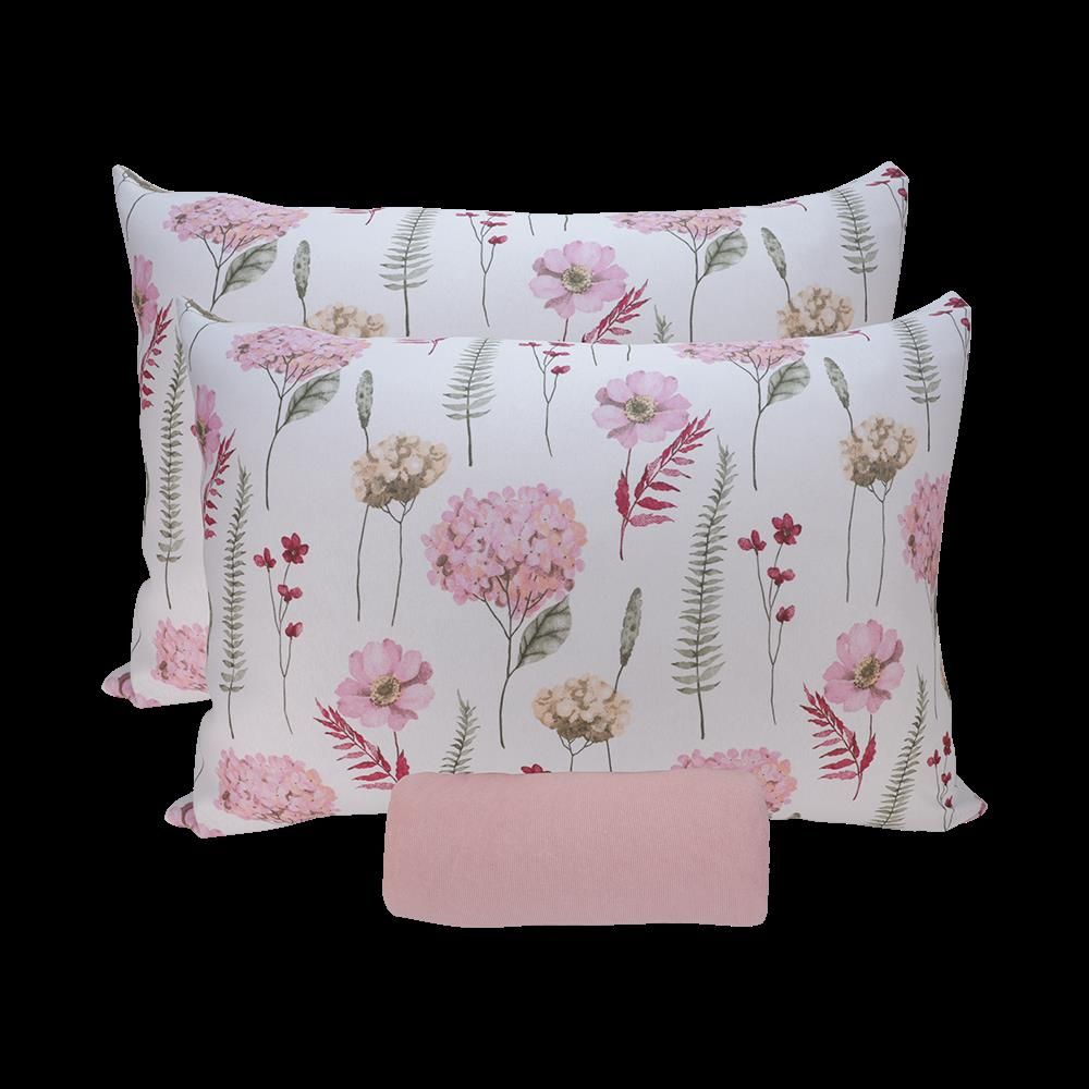 Jogo de Cama King Malha Paris (Plus) Havan Casa 3 pçs - Jardim Rosa Suave
